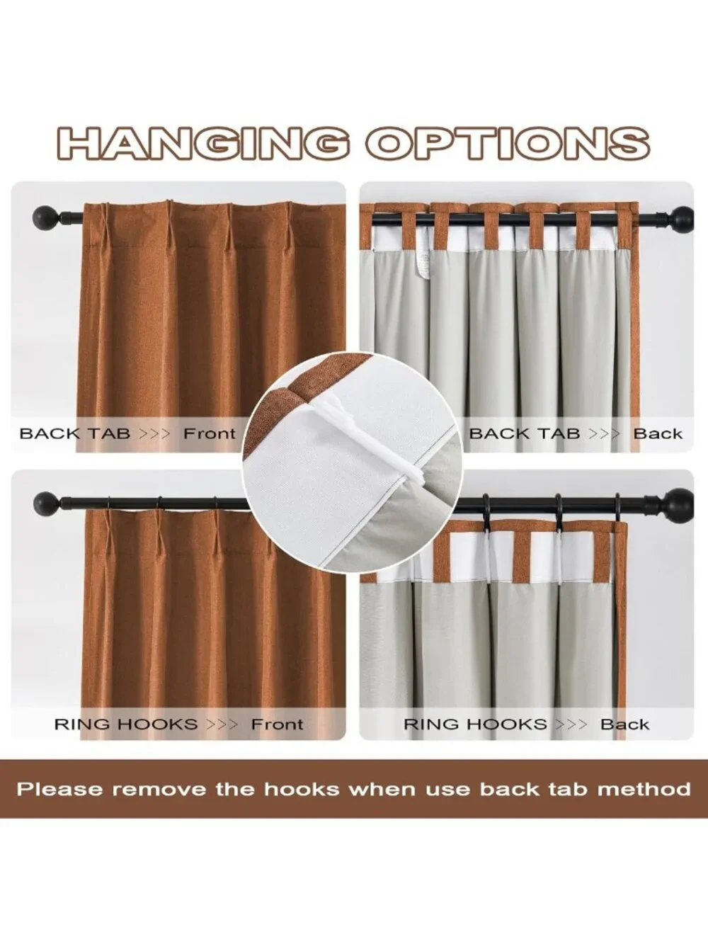 Rust Terracotta Blackout Curtains 90
